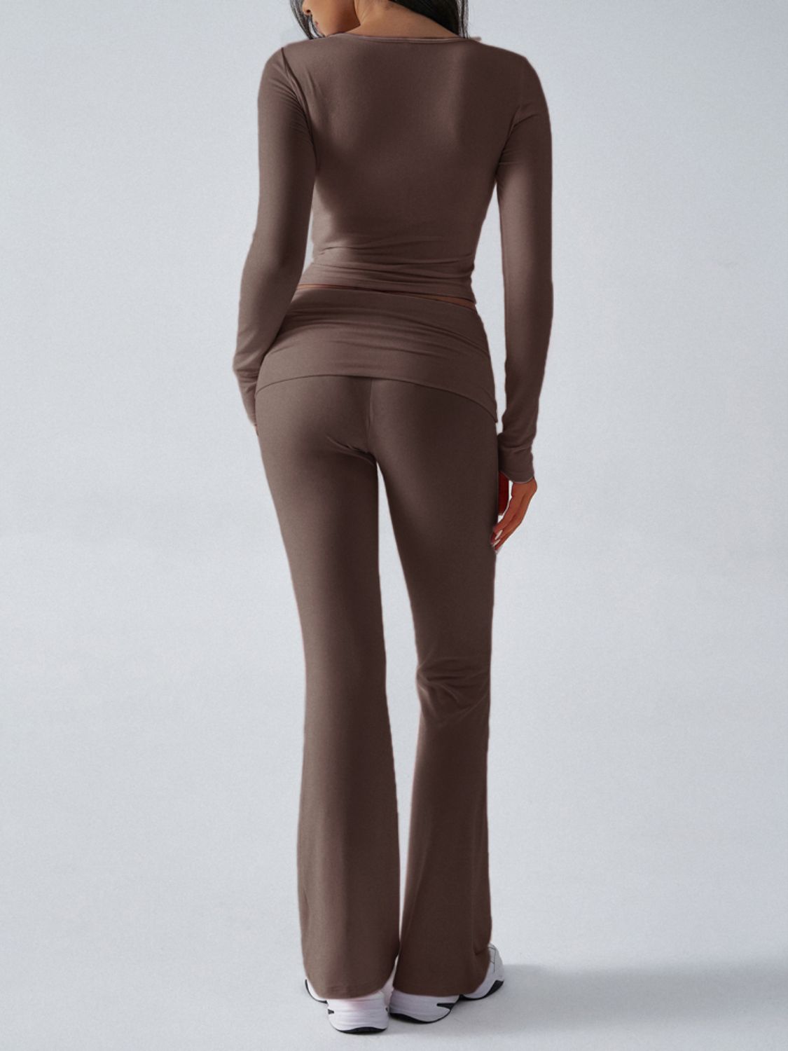 Ruched Long Sleeve Top and Pants Set