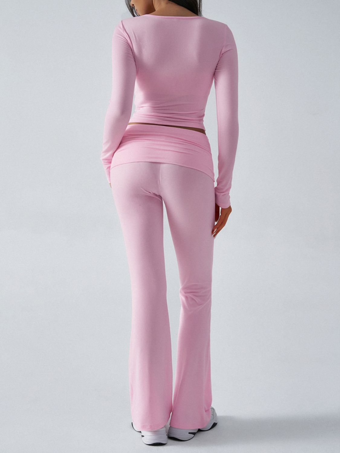 Ruched Long Sleeve Top and Pants Set